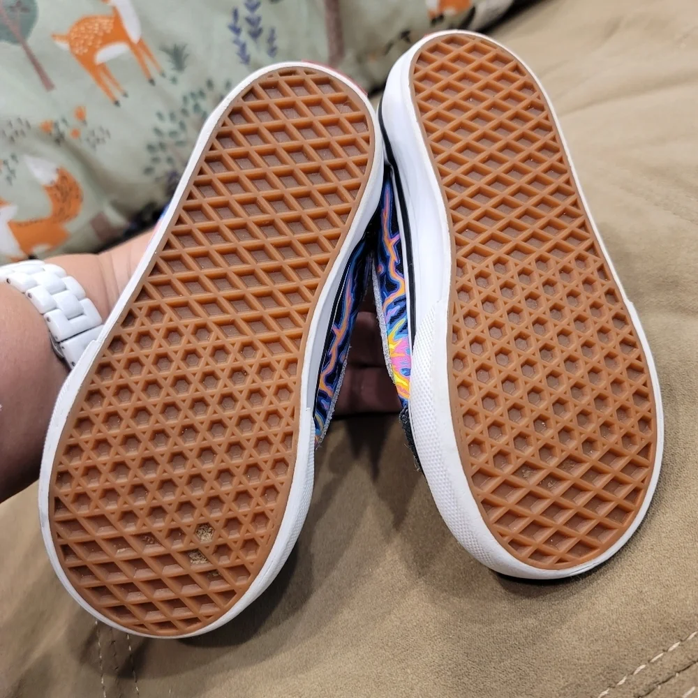 SZ 8T Vans Sk8 Low Top Electric Flame Glow in the Dark Unisex Slip-on Sneakers